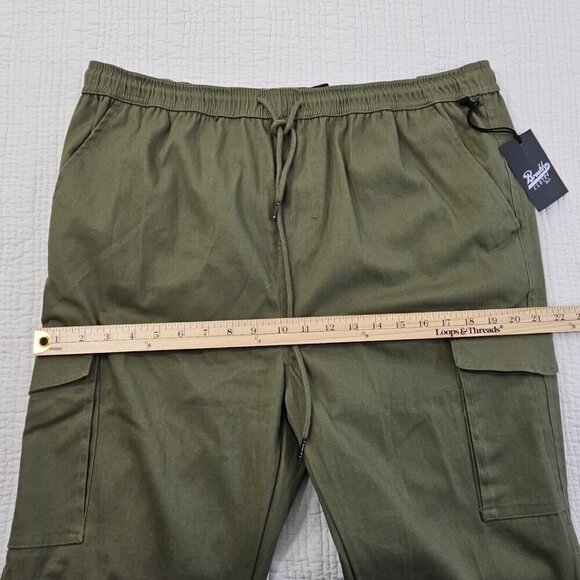 Brooklyn Cloth Cargo Jogger Men's XL (36x32) Army Green Drawstring NWT Stretch - Picture 5 of 16